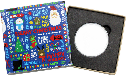 SilverTowne Natural Kraft Paper Gift Box with Merry Christmas Wrapping Paper w/COABox Sleeve